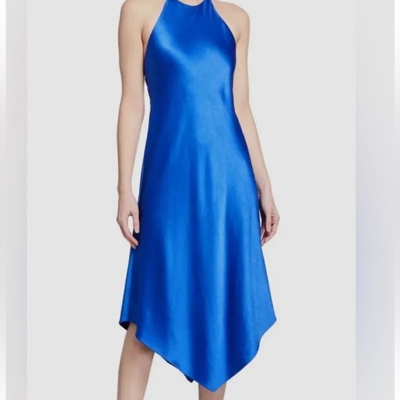Blue Silk Alice and Olivia Halter Dress - Picture 1 of 5